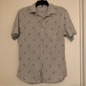Old Navy bird print button down shirt